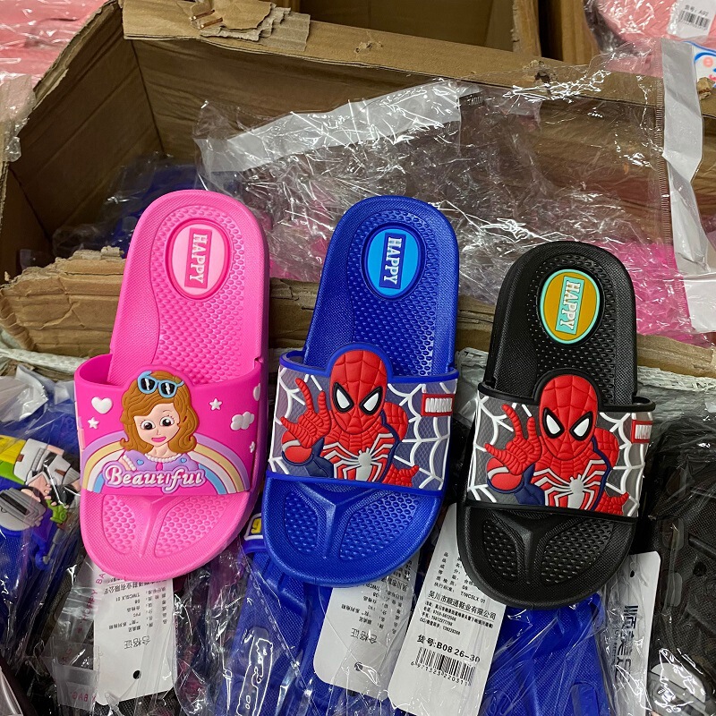 Cartoon Male and Female Babies, Spider-Man, Princess Ellie, Children's Cartoon Animation Characters, Flat-Soled Flip-Flops Cartoon Male and Female Babies, Spider-Man, Princess Ellie, Children's Cartoon Animation Characters, Flat-Soled Flip-Flops