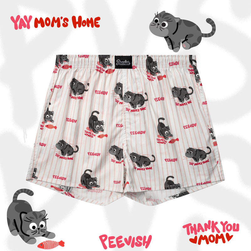 Peevish Cute Loose-Fitting Underwear for Men and Women, Home Short Sleep Pants, Double-Layered Shorts