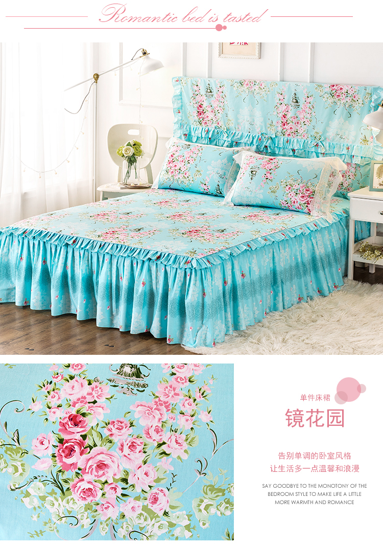 Bông non-slip giường váy giường bìa giường bìa mảnh duy nhất cotton Hàn Quốc ren bụi trải giường trải giường đặc biệt giải phóng mặt bằng