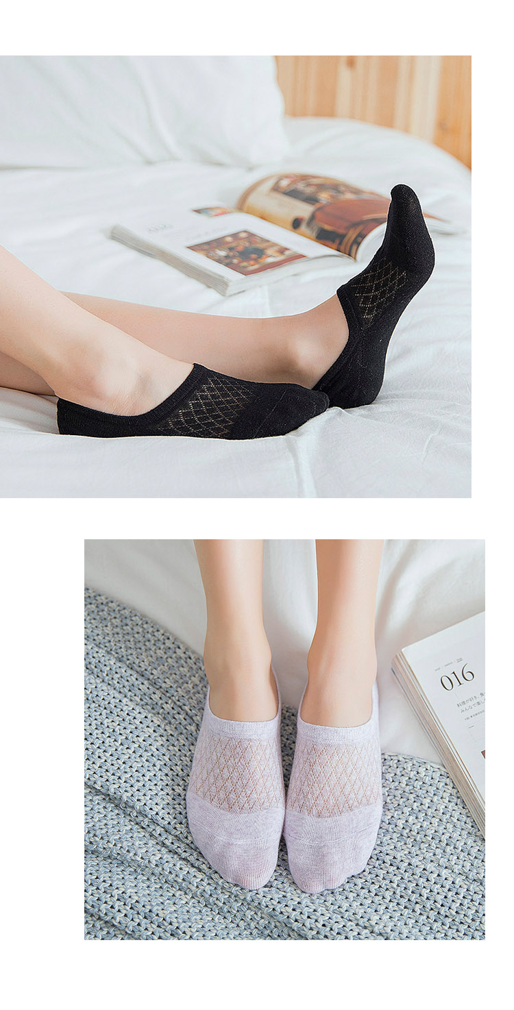 Nhật Bản mùa hè mỏng phần vớ cotton nhỏ tươi phụ nữ nông miệng vớ lưới rỗng nữ vớ vớ vô hình vớ nữ - Bít tất nữ tất nữ cổ trung