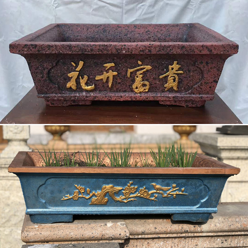 Rectangular Cement Flower Pot Mold Square Flower Pan Model Concrete to make Divine Instrumental Garden Bonsai Plastic Products