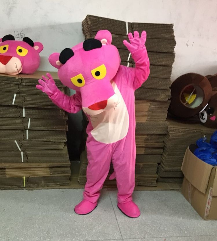 Báo đốm nghịch ngợm Pink Panther Phim hoạt hình búp bê Trang phục Cosplay Hiệu suất Đạo cụ Quần áo Búp bê Mũ đội đầu cosplay