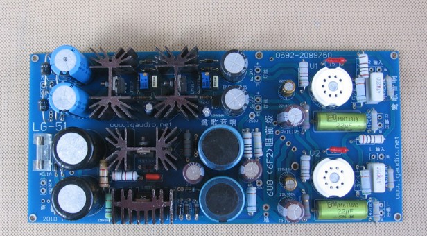 6U8 (6F2) Three-pole five-pole composite pipe bile front-level circuit board matterus voltage-stabilized line power supply LG51