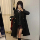 Hua Qian Ino original Sakino tall clothes школьная форма sense jk, черная ветровка средней длины, шерстяное пальто с лацканами mini 0