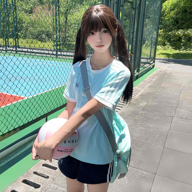Huaqianzhu Original Xiaoyuexia Sportswear JK Uniform Round Neck Gym Suit College Style Sports and Leisure Suit