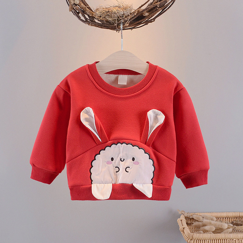 Girl's autumn winter gush clothing baby 01-2-3-year-old thick undershirt small baby Yansends winter blouse child clothing