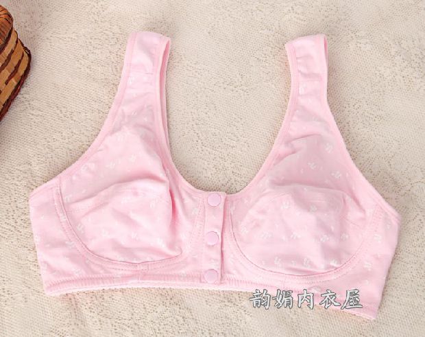 Phụ nữ trung niên Thể thao và giải trí Cotton trung niên vest khóa trước không có vòng thép Phần áo ngực mỏng ao cup nguc