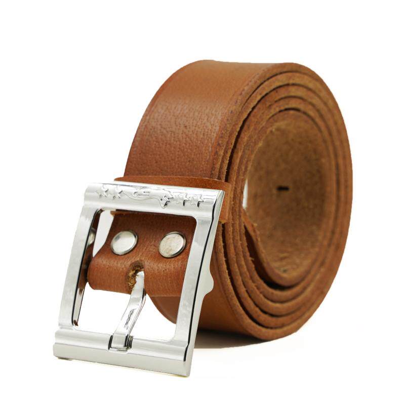 First layer cowhide flying belt smooth all-match alloy pin buckle unisex youth leather belt