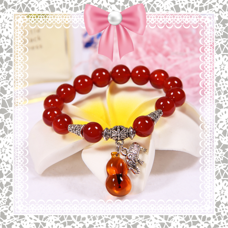 Thai silver red agate bracelet mother hand pendant baby hair souvenir pen car pendant tire hair painting gift