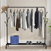 Hanging clothes rack floor bedroom mobile simple clothes drying rack single pole household folding indoor coat rack small