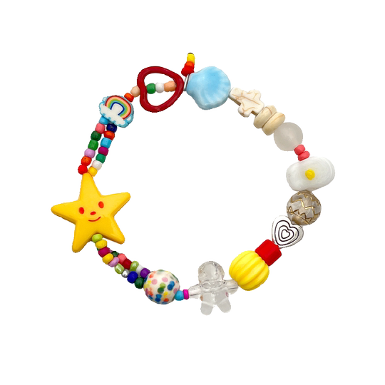 NANYING彩色多巴胺童趣星星串珠手链可爱Y2K风手串个性夏日配饰潮