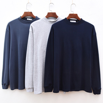 Mens mid-collar pure cotton one-piece top plus fat plus middle-aged and elderly peoples autumn clothes dad bottoming cotton sweater underwear