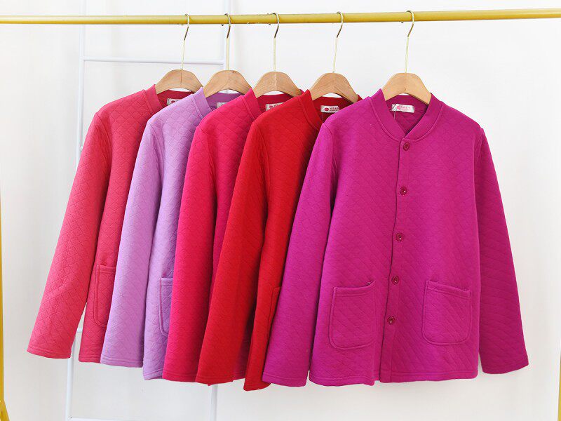 Middle-aged men and women household heating single piece of old cotton underwear warm three layers thickened cotton-on-cardiga