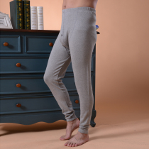 Mens extra large size middle-aged dad cotton autumn pants single piece fat plus high waist deep file cotton wool line pants