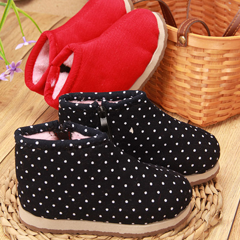 Winter children handmade cotton shoes foam bottom warm shoes male and female children baby baby cotton slippers plus suede thick bottom non-slip cute