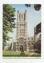 england blank old postcard ely cathedral west wing