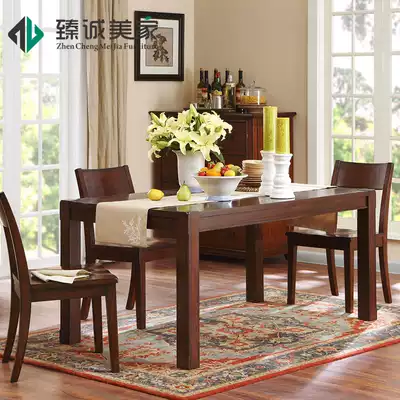American solid wood dining table rectangular long table retro desk casual coffee table negotiation table industrial style table dining table and chair