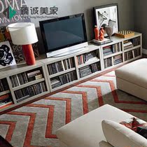 American solid wood coffee table TV cabinet combination European simple retro tea table small apartment tea table living room TV cabinet