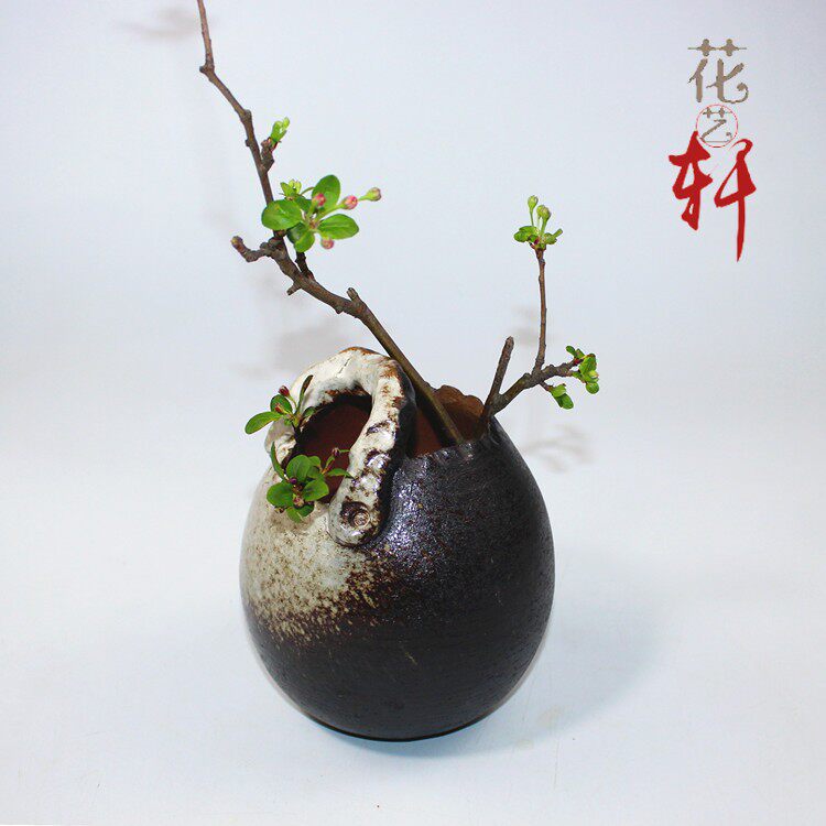 Ceramic retro small vase flower arrangement creative ornaments Zen flower arrangement literati flower utensils flower utensils