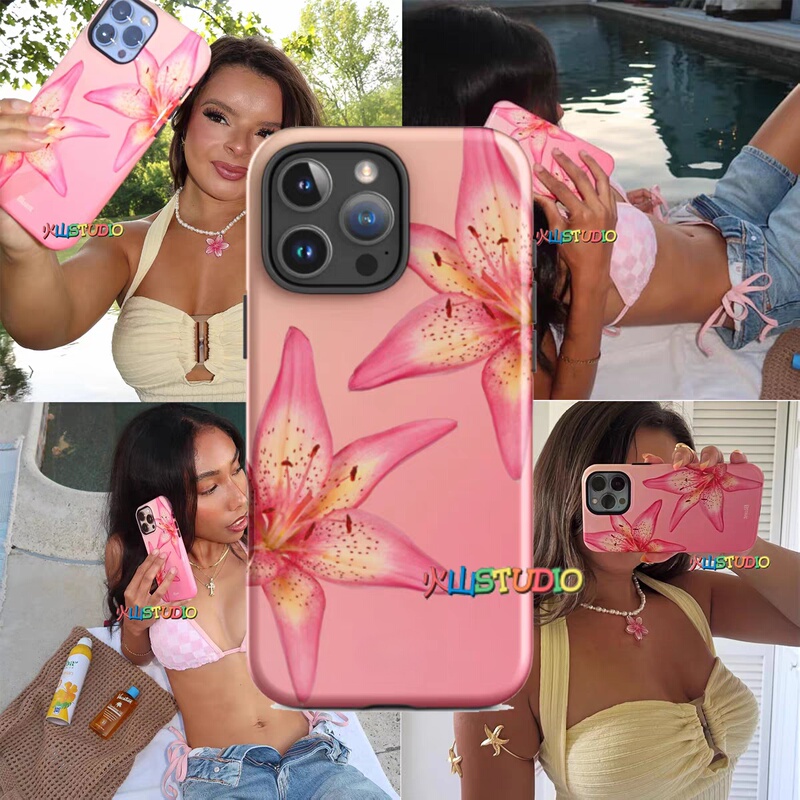 ins Style Retro Flower Suitable for iPhone 15 Apple Mobile Phone Case 16Pro Anti-Fall 13Promax12 Film Two-In-One 14Pro Xiaomi Huawei Honor Oppo Vivo11Xsma Anti-Fall