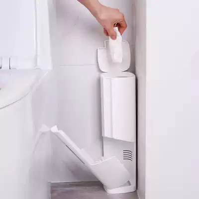 Japan imported powder room toilet brush set creative personality no dead angle toilet cleaning brush household punch-free