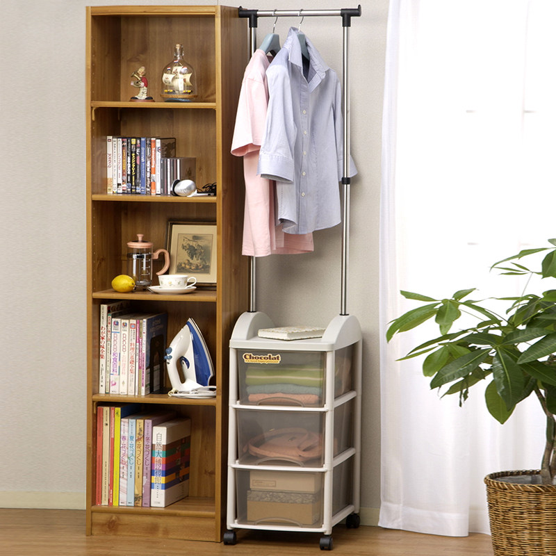 Japanese household entrance hanging hanger clothes rack bedroom clothes rack floor hanging rail artifact multi-layer shelf