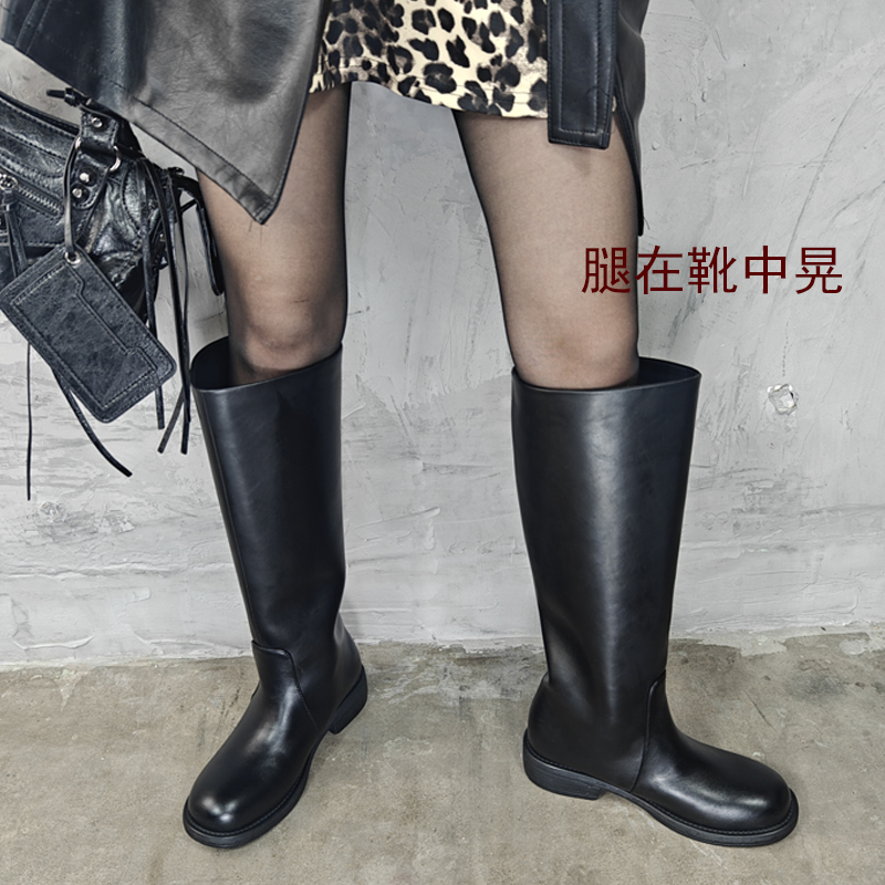 Wide-Leg Straight Boots, Wide Boots with a 40cm Wide Shaft, Women's Boots for Plus-Size Women with Thick Legs, Long Boots, Slip-On Riding Boots Wide-Leg Straight Boots, Wide Boots with a 40cm Wide Shaft, Women's Boots for Plus-Size Women with Thick Legs, Long Boots, Slip-On Riding Boots