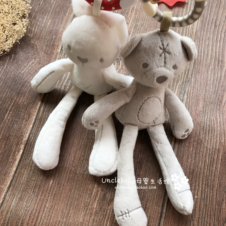 Exit British Newborn Baby Boy Cartoon Bunny Little Bear Baby Rocking Bell New Plush Appeasement Toy Windbell