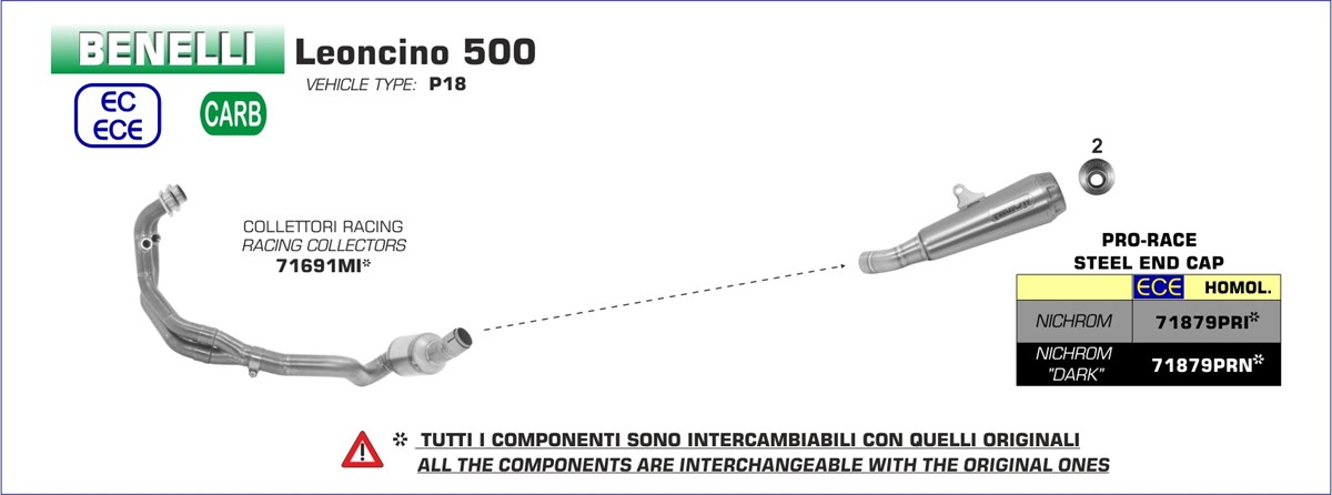 Bellini Leoncino Lion Cub 500 modified Italian ARROW ARROW exhaust pipe