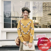 [Nhiều nếp gấp] mận nấu chín nhỏ tươi áo len dài tay retro chic đan top phụ nữ ngắn áo khoác cardigan nữ