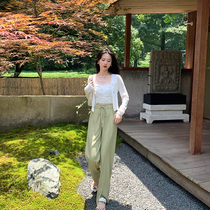 (Straight Down Zone) Plum cooked with acetate fabric V collar knit open 2021 thin section 100 hitch long sleeve sunscreen