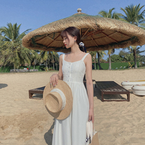 Plum cooked literary lace design sense suspender dress female 2021 New slim knee long skirt