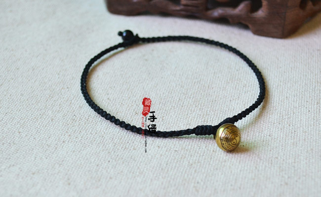 [Wang Caihua 祛 驱 驱 好]] Brass Zodiac năm sinh Vòng tay vòng chân dây đỏ lắc chân nữ handmade