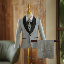 Boys suit suit dress British style handsome childrens catwalk piano performance small host suit summer