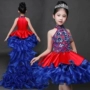 Trang phục dạ hội cho trẻ em Chủ nhà Tutu Girls Model Show Trang phục Trẻ em Công chúa Dress Dress Quần áo Trailing - Váy trẻ em set bộ vest bé trai kèm cavat