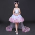 Trẻ em sinh nhật trang phục dạ hội cô gái lớn trai hoa cô gái đám cưới công chúa váy mô hình sàn catwalk trang phục đuôi - Váy trẻ em