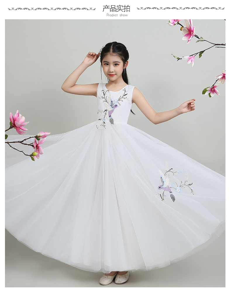 Phong cách Trung Quốc cổ đại cải tiến sườn xám retro cô gái công chúa váy chủ nhà váy cô gái nhỏ guzheng trang phục - Váy trẻ em thời trang thiếu nhi