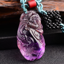Natural Amethyst Yunlong Orb Pendant Play Car Pendant Car Accessories Car Rearview Mirror Car Interior Hanging