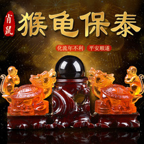 Gift is mouse monkey turtle Baotai glazed ornaments 2021 ox year zodiac rat transshipment double cattle Bao year gift mascot