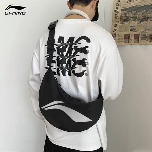 Li Ning, модная вместительная и большая сумка на одно плечо для отдыха для влюбленных, трендовая сумка через плечо, поясная сумка