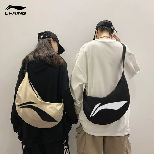 Li Ning, модная вместительная и большая сумка на одно плечо для отдыха для влюбленных, трендовая сумка через плечо, поясная сумка