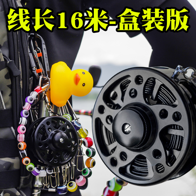 Suit Living fish buckle lock fisher portable power wheel steel wire telescopic all-metal fish lock large fish buckle lock fisher lock catch