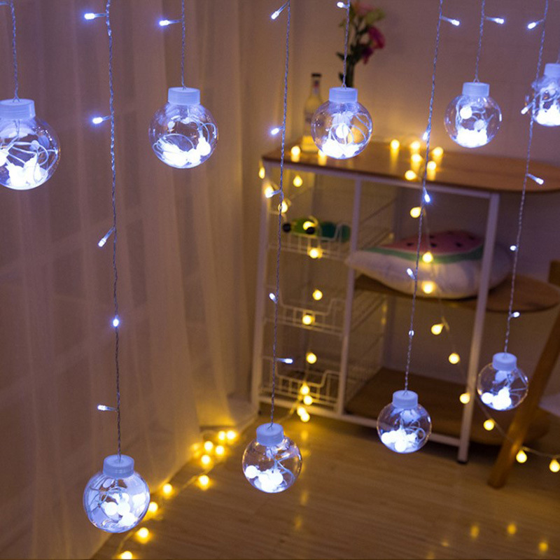 LED wish ball lamp string 220V plug-in curtain lamp live background ground decoration ice strip small ball bulb