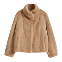 YINER womens winter velvet warm mink fur genuine fur stand collar jacket