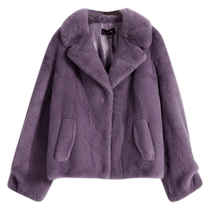 YINER winter womens warm mink fur genuine leather short lapel fur