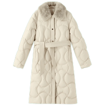 YINER specializes in womens winter mid-length rabbit fur lapel thickened down jacket