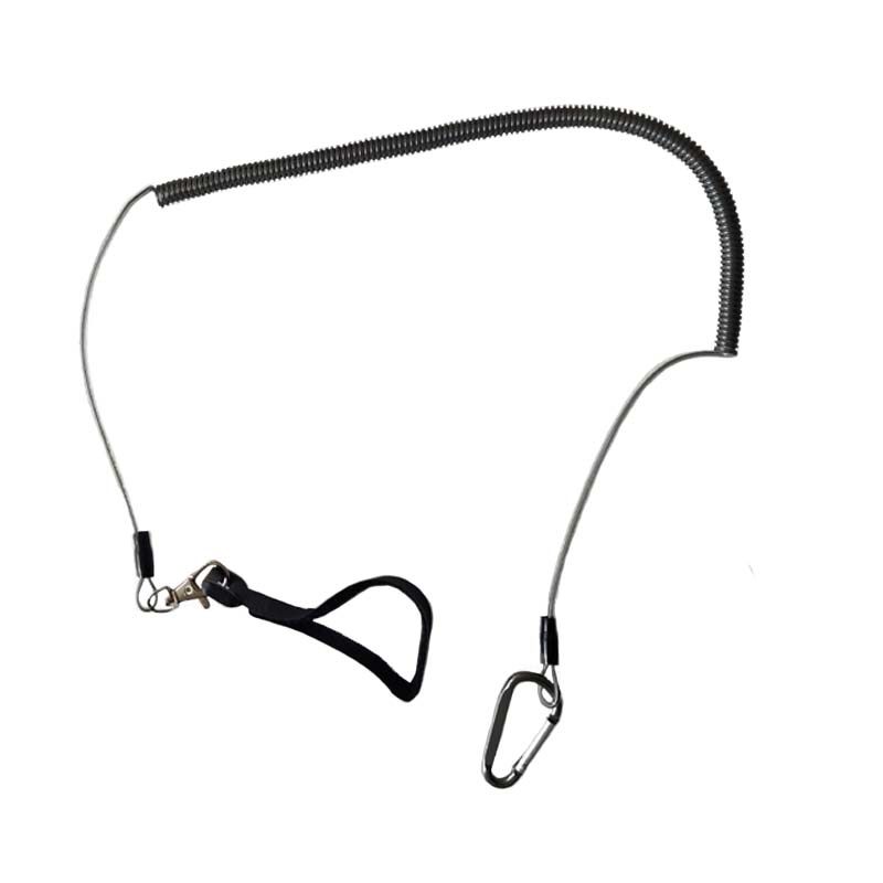 Outdoor sports canoe paddle rowing accessories fishing rod self-retracting mini black coil spring lost rope