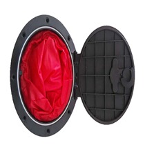 Outdoor beach leather oar rowing accessories red cloth bag alloy lantern rivet Black 6 inch conjoined round hatch cover