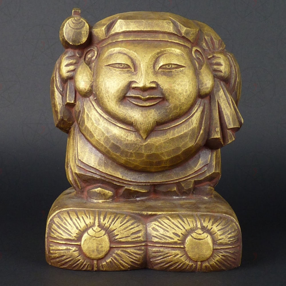 Spot Japanese engraving master has the village Chenfu as pure copper big black Tiancai Shenzun Fortune Statue of the Master's Shine Field