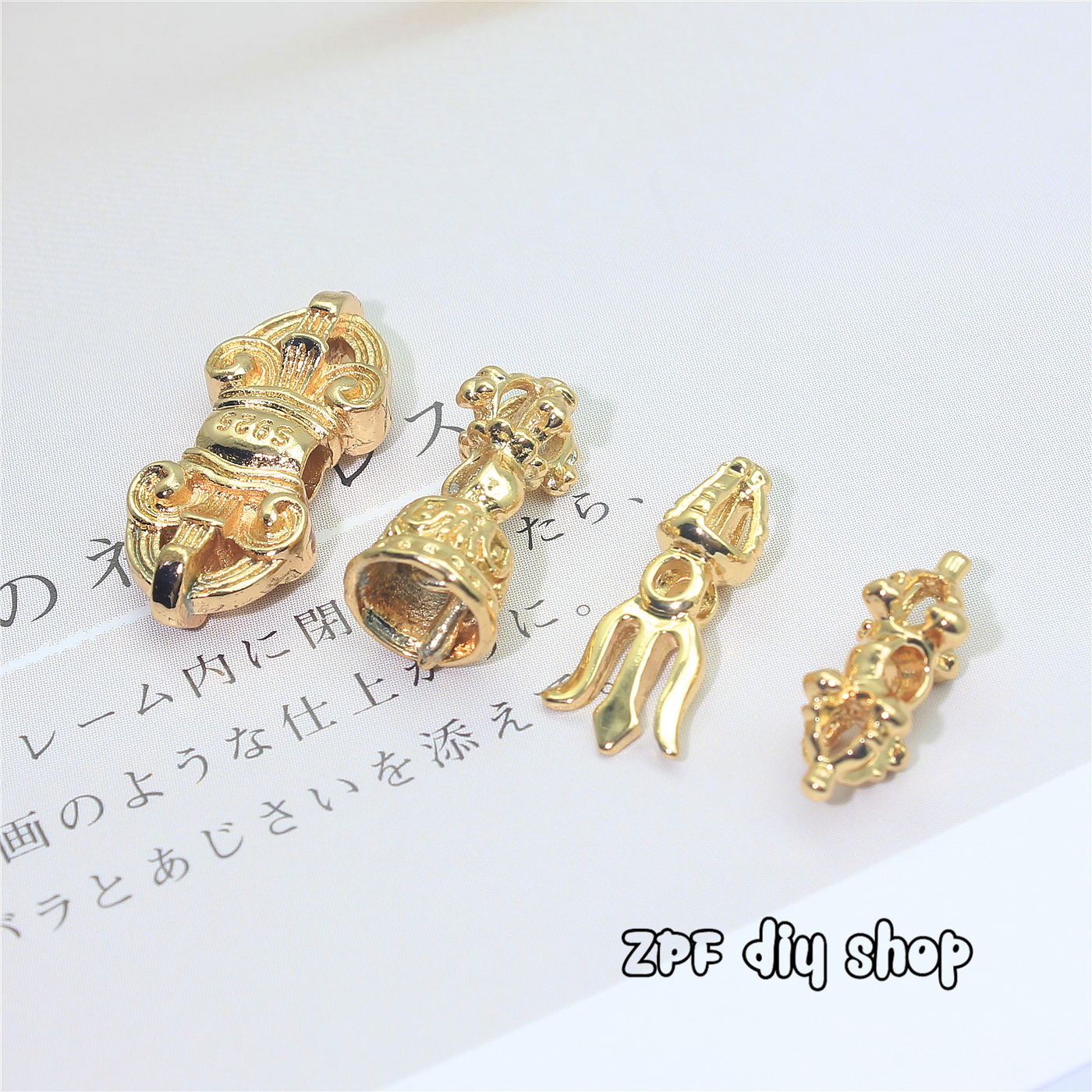 Wen play Buddha beads diy accessories counter with dharma Vajra Buddhist jewelry Decorative with 18K gold-plated pendant